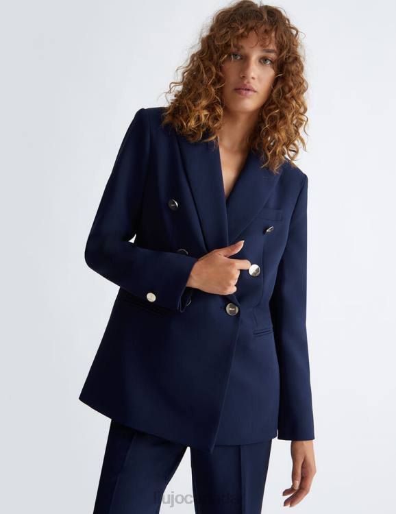 Clothing Liu Jo Double-Breasted Dark Blue Blazer Women F606133
