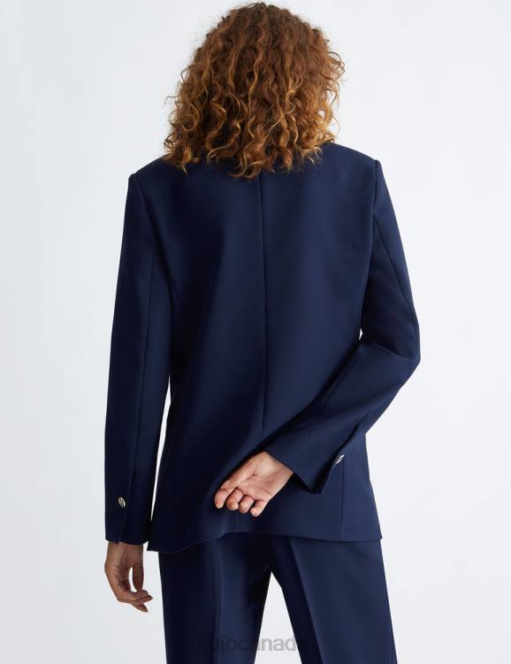 Clothing Liu Jo Double-Breasted Dark Blue Blazer Women F606133