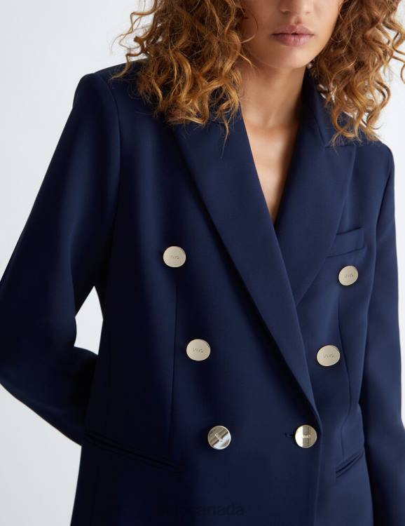 Clothing Liu Jo Double-Breasted Dark Blue Blazer Women F606133