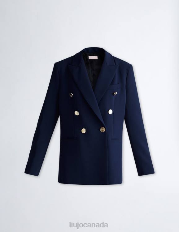 Clothing Liu Jo Double-Breasted Dark Blue Blazer Women F606133