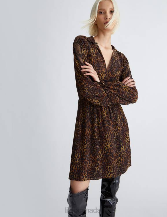 Clothing Liu Jo Animal-Print Silk Dress Women F60663
