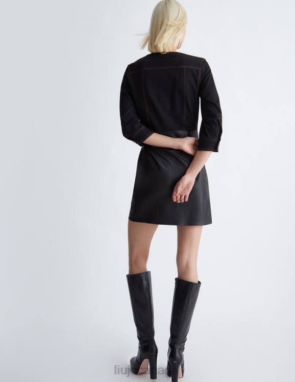 Clothing Liu Jo Denim And Coated Fabric Dress Women F606896