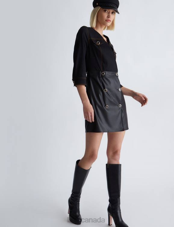 Clothing Liu Jo Denim And Coated Fabric Dress Women F606896