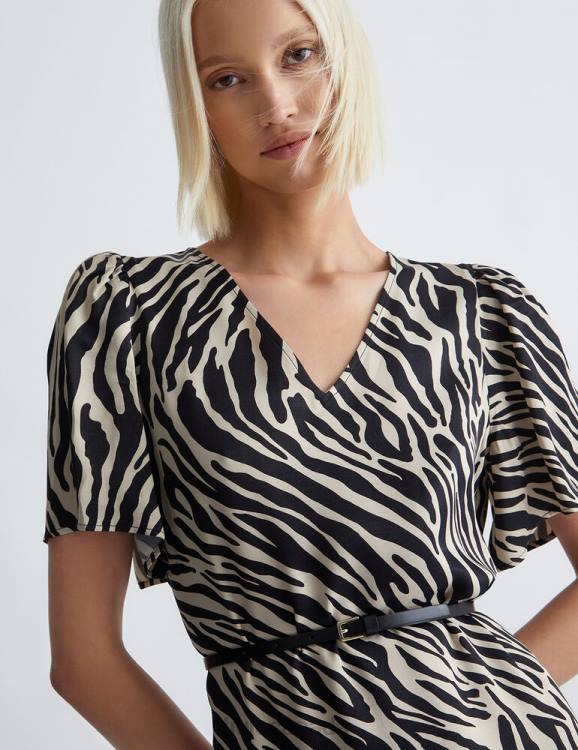 Clothing Liu Jo Eco-Friendly Zebra Print Dress Women F60652