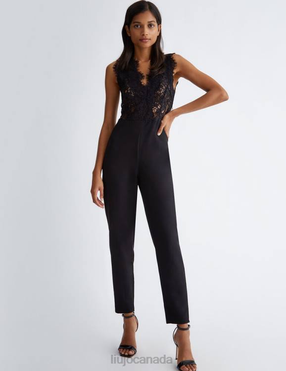 Clothing Liu Jo Elegant Black Lace Jumpsuit Women F6061241