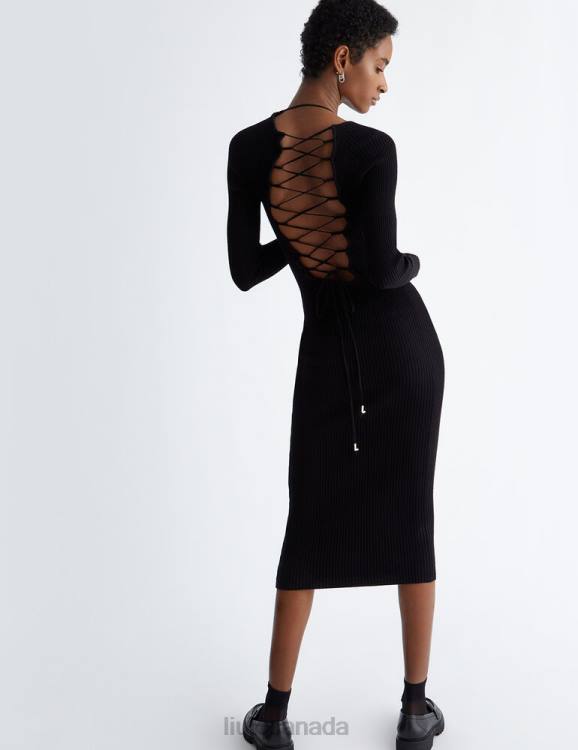 Clothing Liu Jo Knit Dress With Crisscross Detailing Women F606900