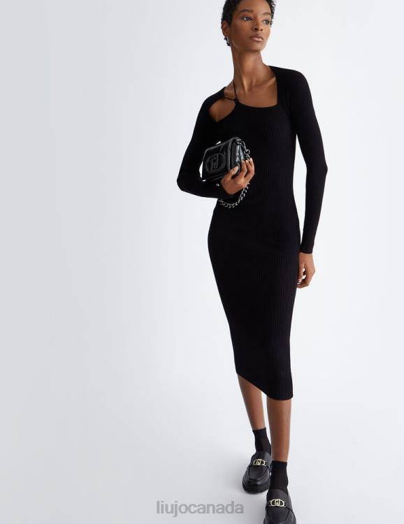 Clothing Liu Jo Knit Dress With Crisscross Detailing Women F606900