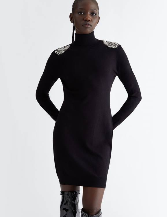 Clothing Liu Jo Knit Dress With Jewel Embroidery Women F606208