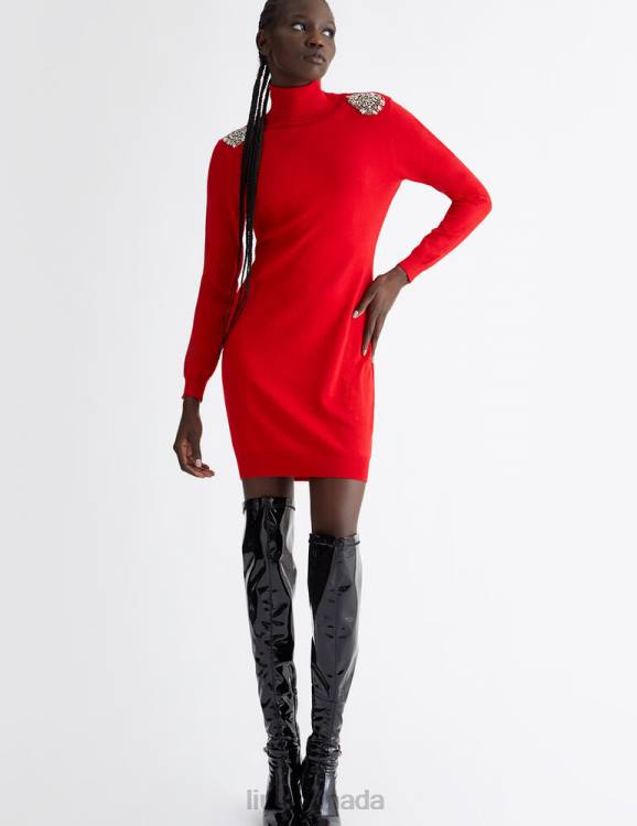 Clothing Liu Jo Knit Dress With Jewel Embroidery Women F606549