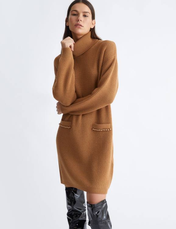 Clothing Liu Jo Knitted Dress With Pearls Women F606530