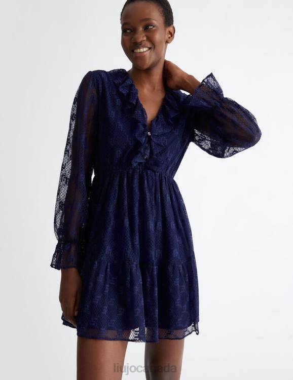 Clothing Liu Jo Lace Dress With Logo Women F606708