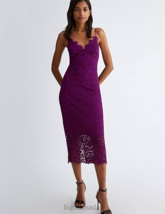 Clothing Liu Jo Purple Macrame Lace Dress Women F606441