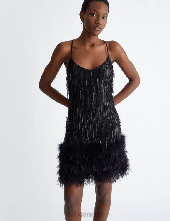 Clothing Liu Jo Sequin Dress With Feathers Women F606855