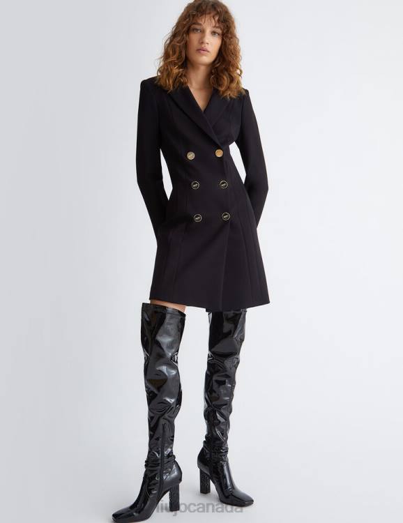 Clothing Liu Jo Short Black Coat Dress Women F6061160