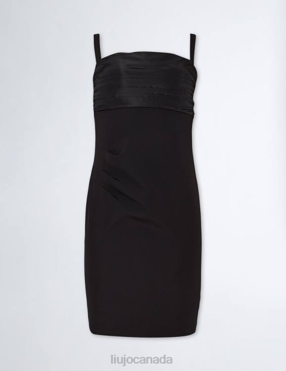 Clothing Liu Jo Short Black Dress With Drape Women F6061035