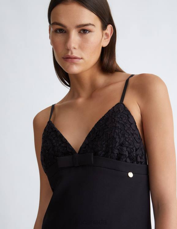 Clothing Liu Jo Short Black Dress With Lace Women F606273