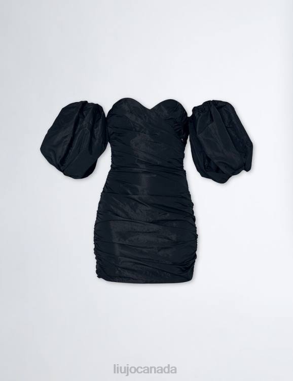 Clothing Liu Jo Short Black Taffeta Dress Women F606231
