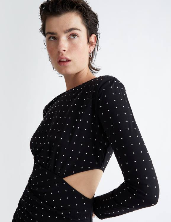 Clothing Liu Jo Short Dress With Gemstones Women F6061045