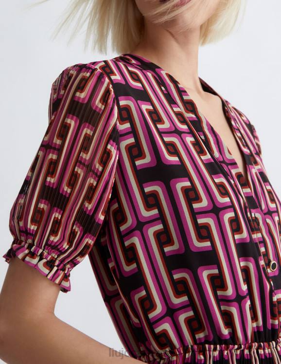 Clothing Liu Jo Short Printed Satin Dress Women F60639