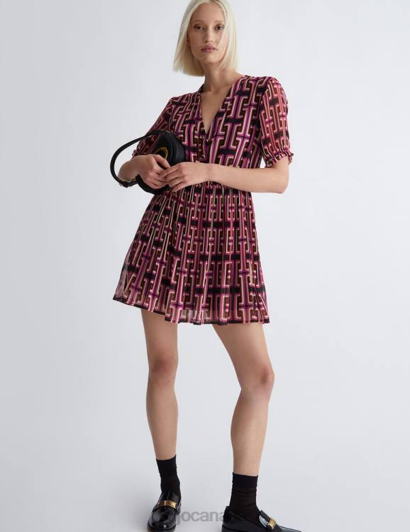 Clothing Liu Jo Short Printed Satin Dress Women F60639