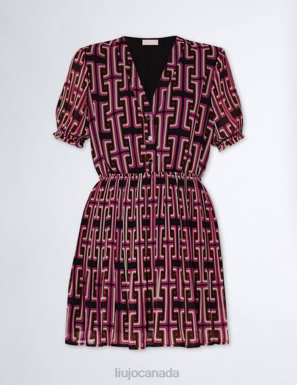 Clothing Liu Jo Short Printed Satin Dress Women F60639