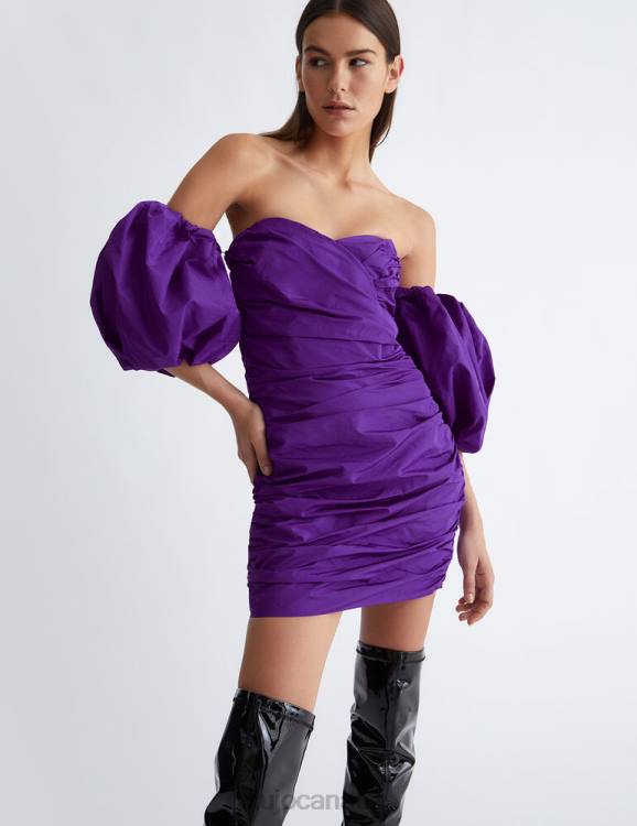 Clothing Liu Jo Short Purple Taffeta Dress Women F606283