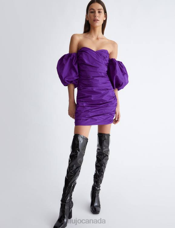 Clothing Liu Jo Short Purple Taffeta Dress Women F606283