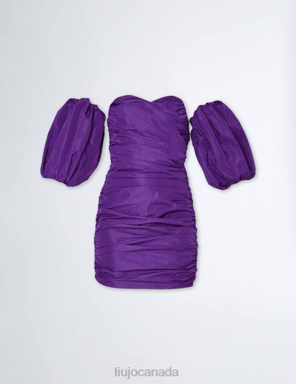 Clothing Liu Jo Short Purple Taffeta Dress Women F606283