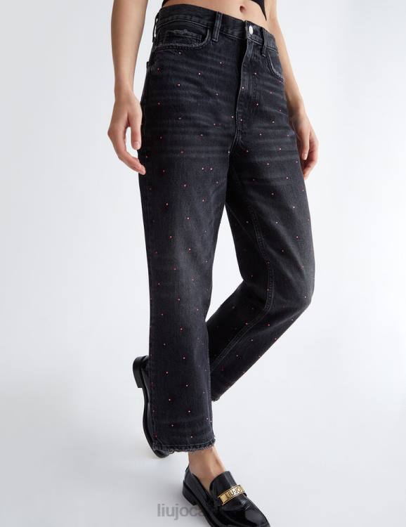 Clothing Liu Jo Better Straight Jeans With Gemstones Women F6061375