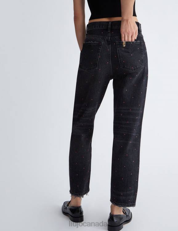 Clothing Liu Jo Better Straight Jeans With Gemstones Women F6061375