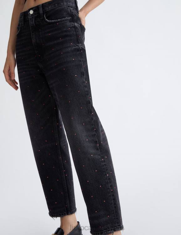 Clothing Liu Jo Better Straight Jeans With Gemstones Women F6061375