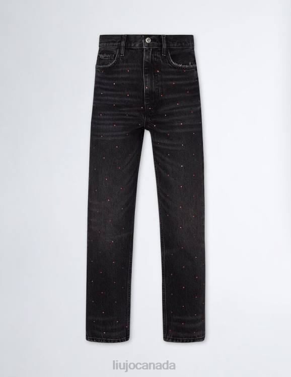 Clothing Liu Jo Better Straight Jeans With Gemstones Women F6061375