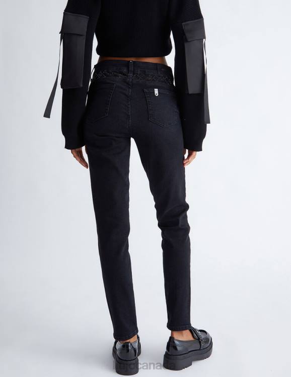 Clothing Liu Jo Black Skinny Jeans With Gemstones Women F6061345