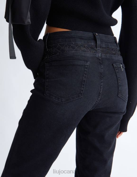 Clothing Liu Jo Black Skinny Jeans With Gemstones Women F6061345