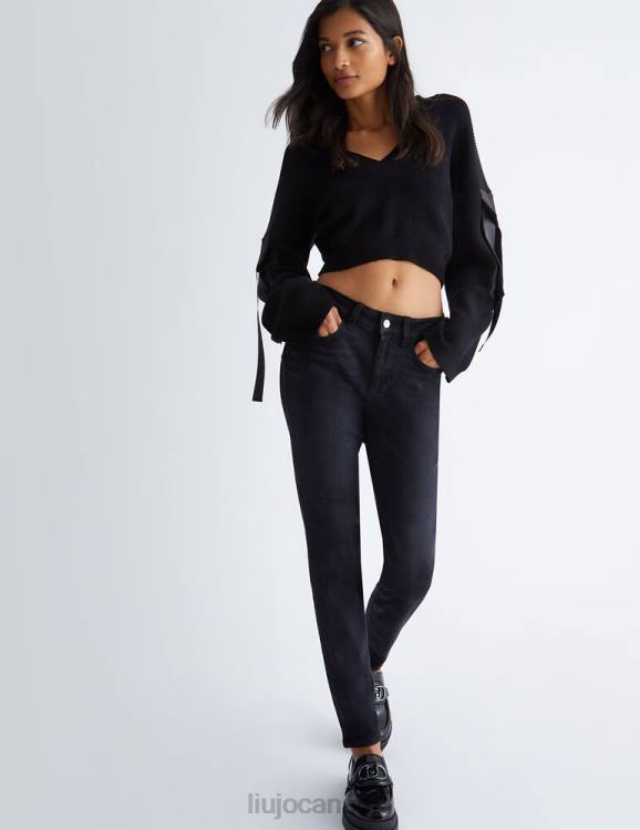 Clothing Liu Jo Black Skinny Jeans With Gemstones Women F6061345