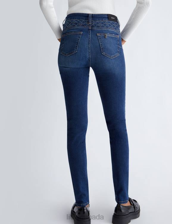 Clothing Liu Jo Bottom Up Skinny Jeans With Gemstones Women F6061343