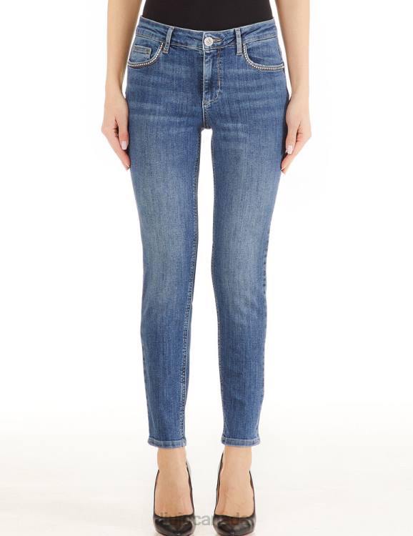 Clothing Liu Jo Bottom Up Skinny Jeans With Gemstones Women F6062782