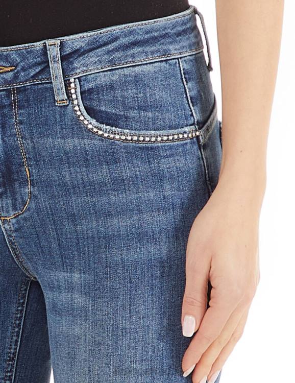Clothing Liu Jo Bottom Up Skinny Jeans With Gemstones Women F6062782