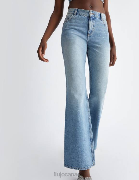 Clothing Liu Jo Flared Jeans With Gemstones Women F6061324