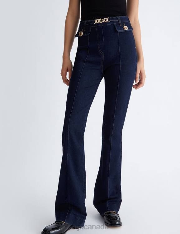 Clothing Liu Jo Flared Jeans With Jewel Chain Women F6061366