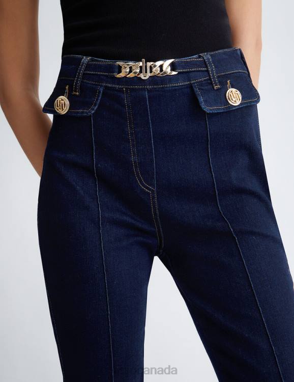 Clothing Liu Jo Flared Jeans With Jewel Chain Women F6061366