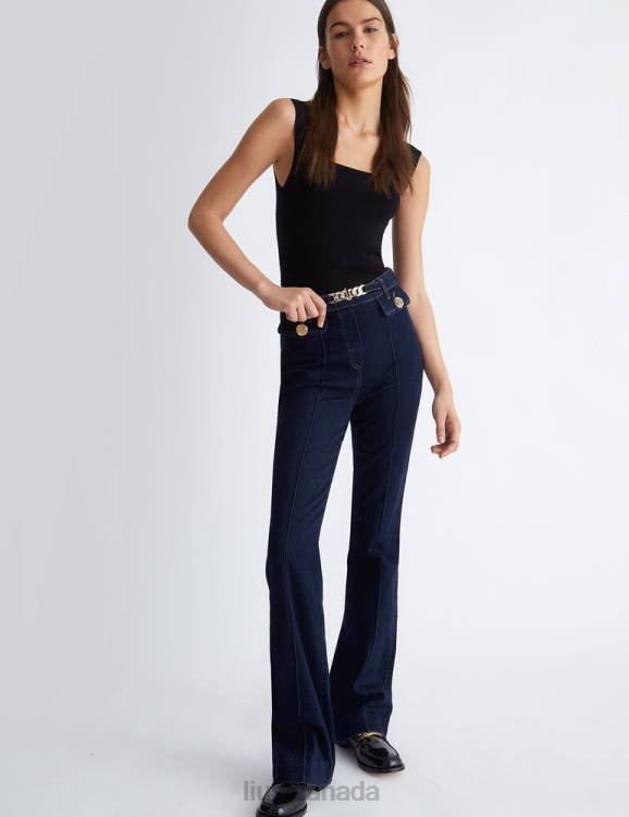 Clothing Liu Jo Flared Jeans With Jewel Chain Women F6061366