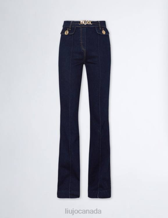 Clothing Liu Jo Flared Jeans With Jewel Chain Women F6061366