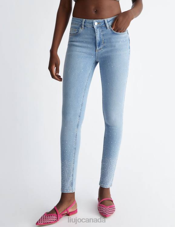 Clothing Liu Jo High-Rise Skinny Jeans With Gemstones Women F6061331