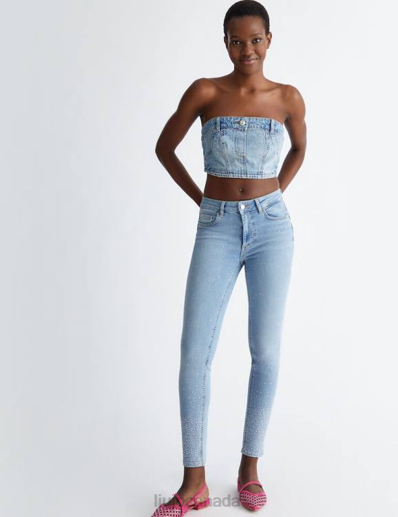 Clothing Liu Jo High-Rise Skinny Jeans With Gemstones Women F6061331