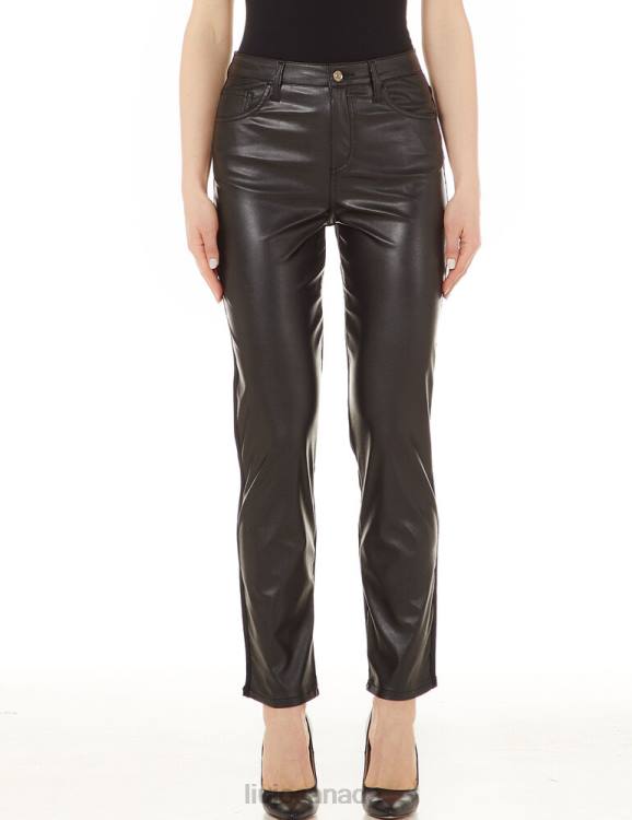 Clothing Liu Jo Straight Trousers In Coated Fabric Women F6062513