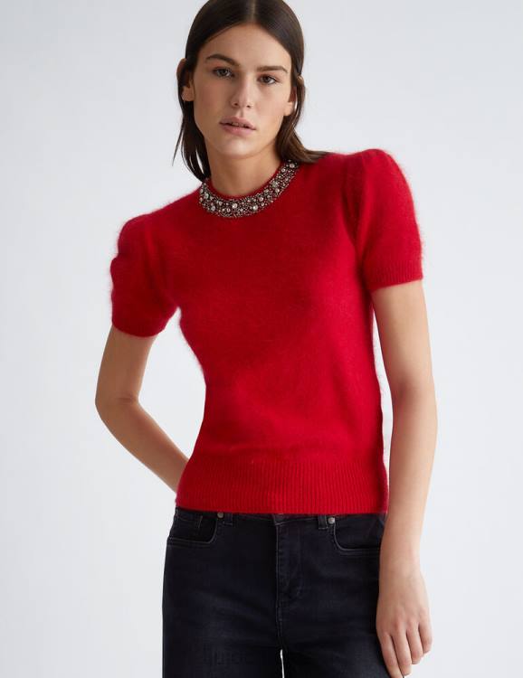 Clothing Liu Jo Angora Sweater With Gemstones Women F606354