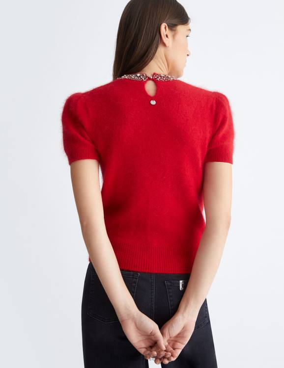 Clothing Liu Jo Angora Sweater With Gemstones Women F606354