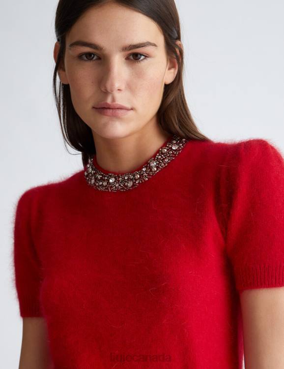 Clothing Liu Jo Angora Sweater With Gemstones Women F606354