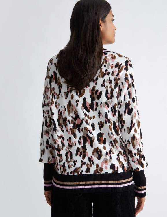 Clothing Liu Jo Animal-Print Sweater With Logo Women F606356